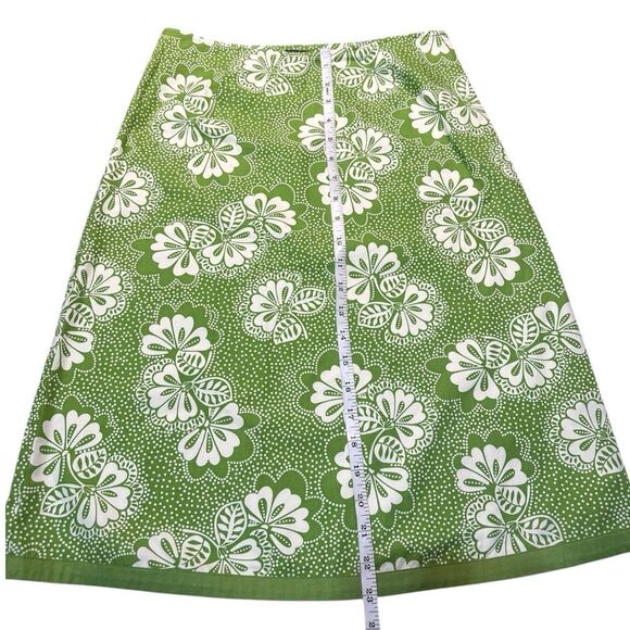 Boden Retro Floral Green & White A-Line Cotton Skirt Size 8 - Picture 8 of 10